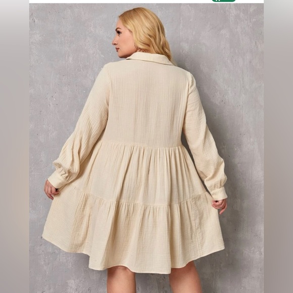 Plus Ruffle Hem Smock Dress - Picture 3 of 5